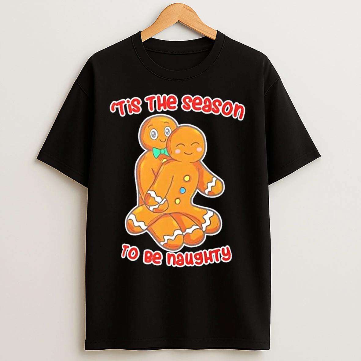 Classic Naughty Gingerbread Christmas Adult Humor T Shirts