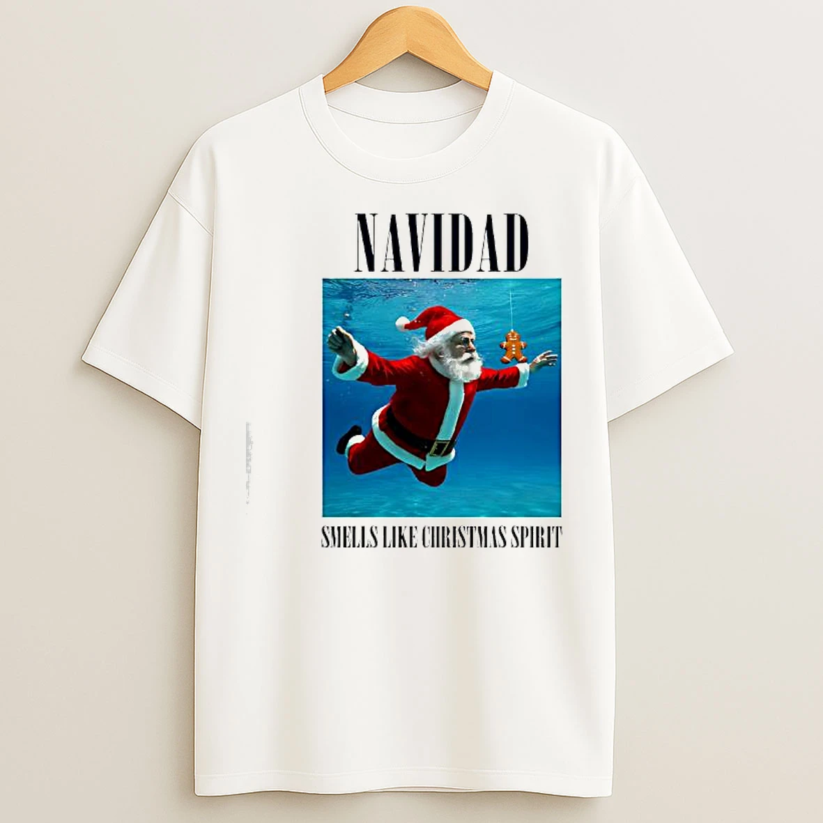 Classic Navidad Smells Like Christmas Spirit Santa Claus Underwater T Shirts