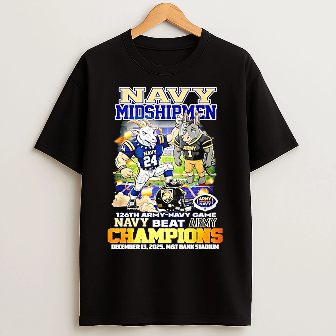 Classic Navy Midshipmen 126th Army Navy Game Champions Navy Beat Army T Shirts
