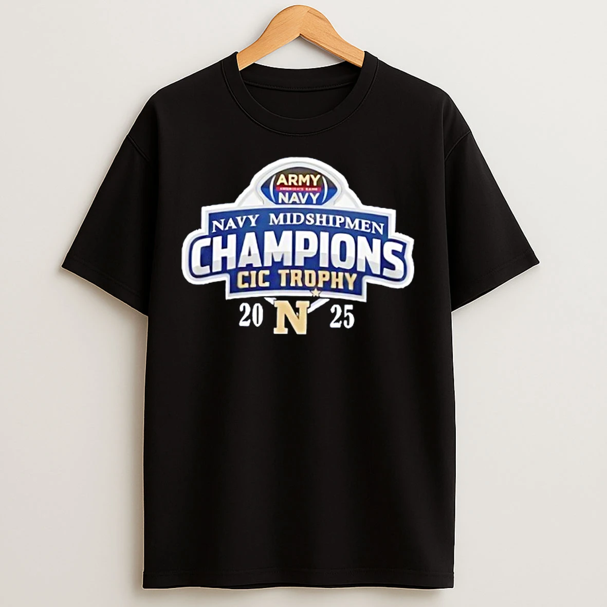 Classic Navy Midshipmen 2025 Commander In Chiefs Trophy Champions T Shirts