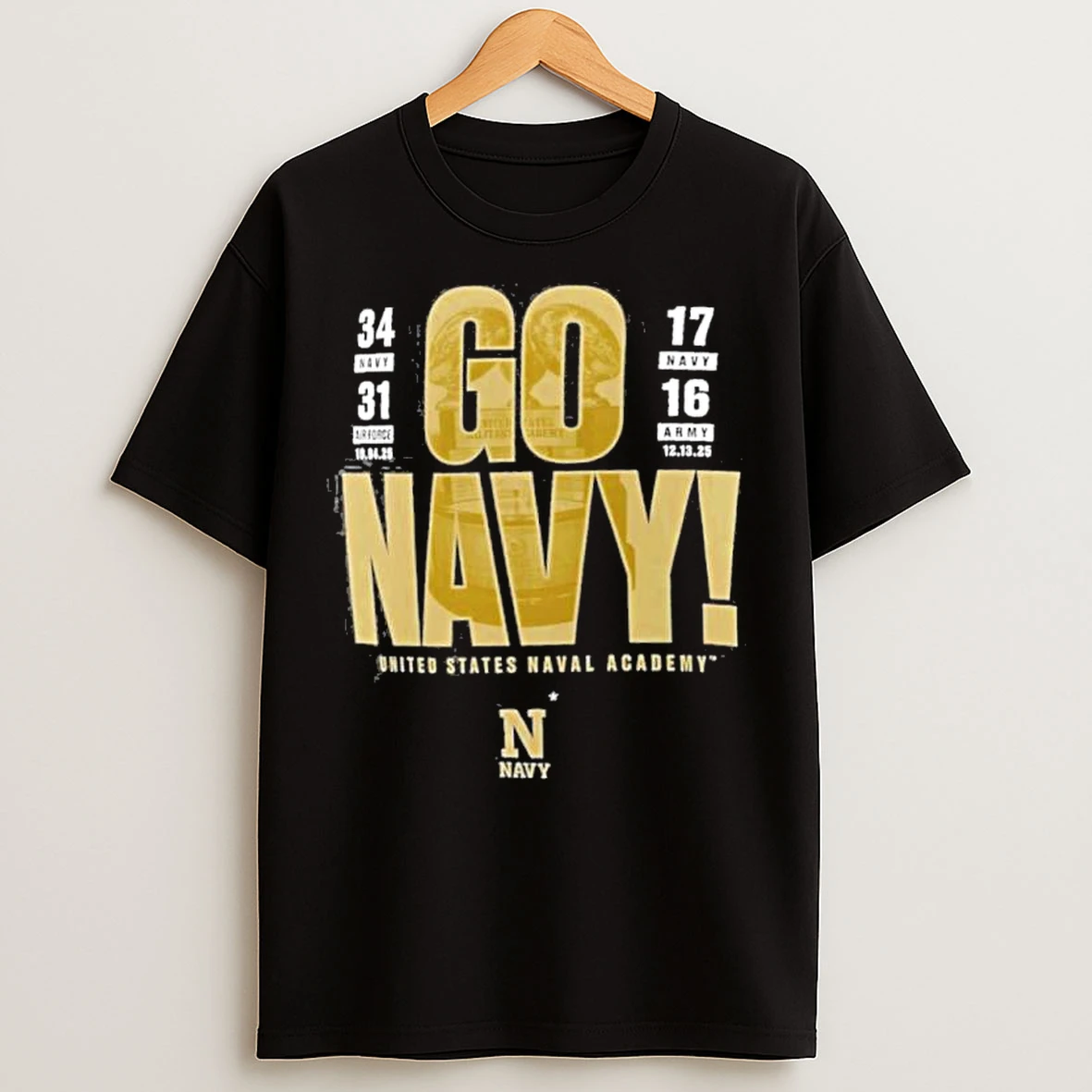 Classic Navy Midshipmen Go Navy Back 2 Back Beat Army Score T Shirts