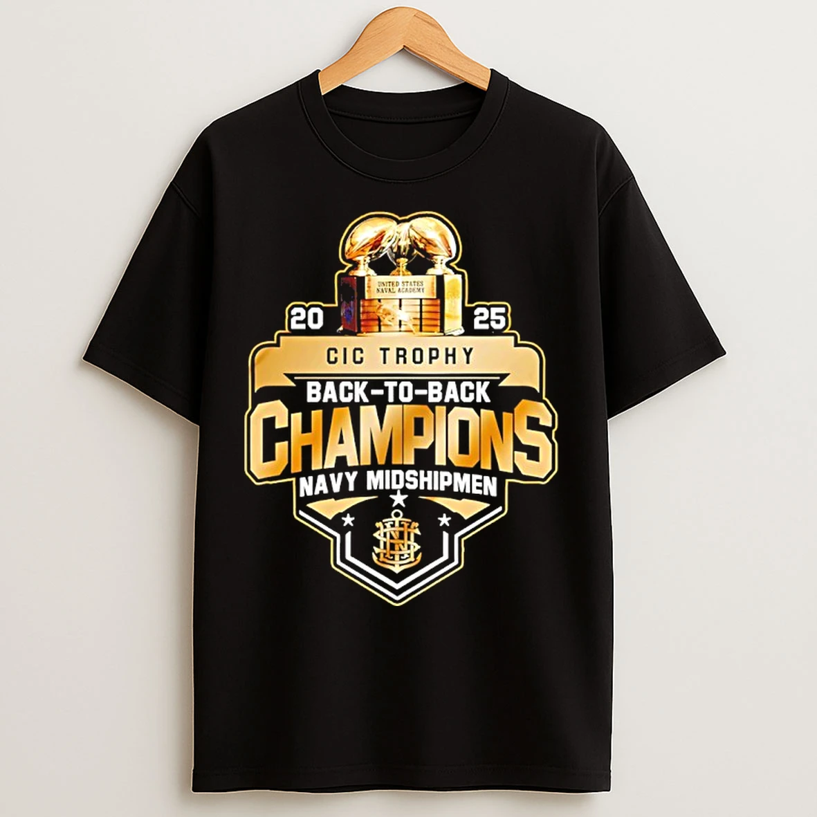 Classic Navy Midshipmen Special Back To Back Cic Trophy Champions 2025 T Shirts