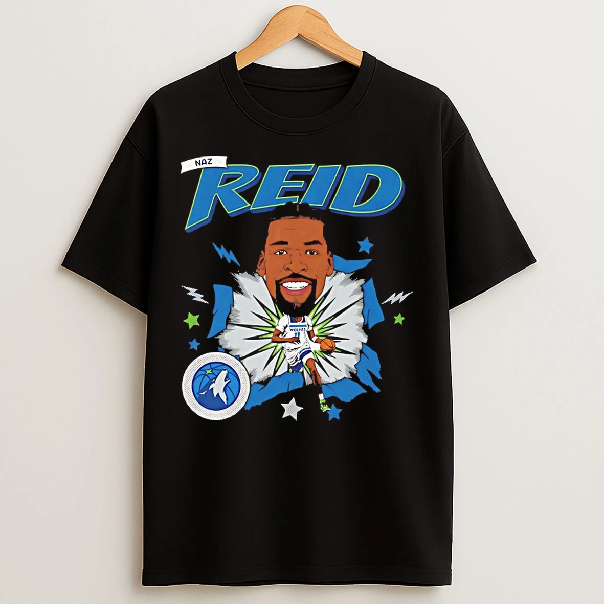 Classic Naz Reid Minnesota Timberwolves Caricature T Shirts