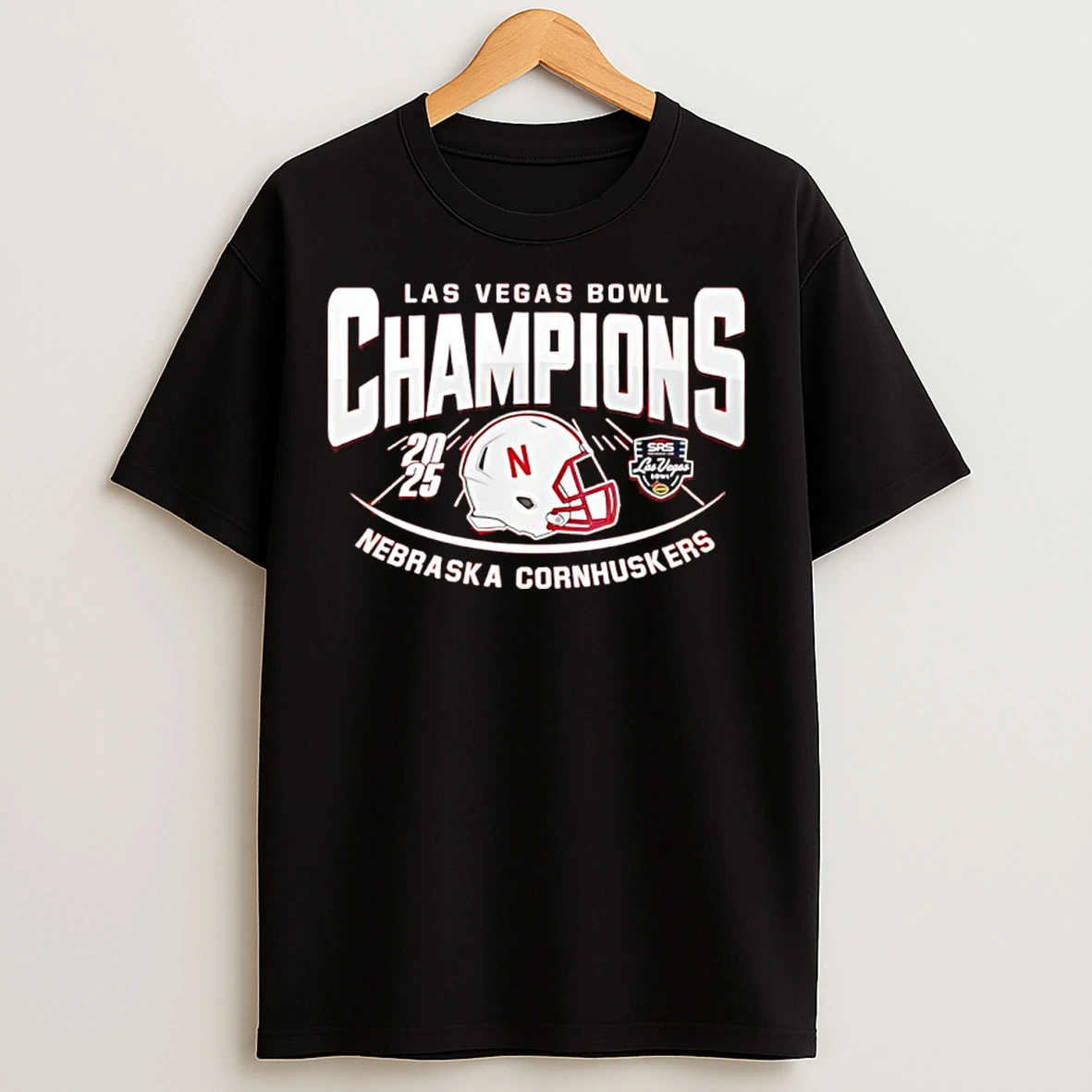 Classic Nebraska Cornhuskers Las Vegas Bowl Champions 2025 Helmet T Shirts