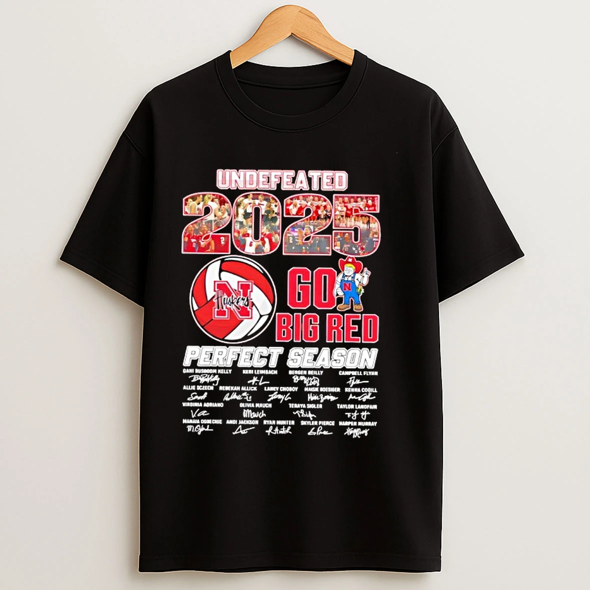 Classic Nebraska Volleyball Undefeated 2025 Perfect Season Go Big Red T Shirts