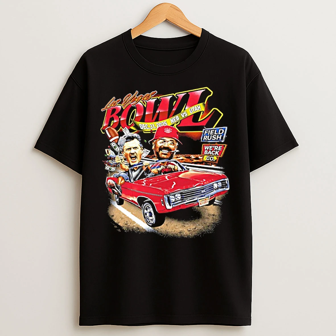 Classic Nebraska And Utah 2025 Las Vegas Bowl Country Field Rush Were Back Go T Shirts