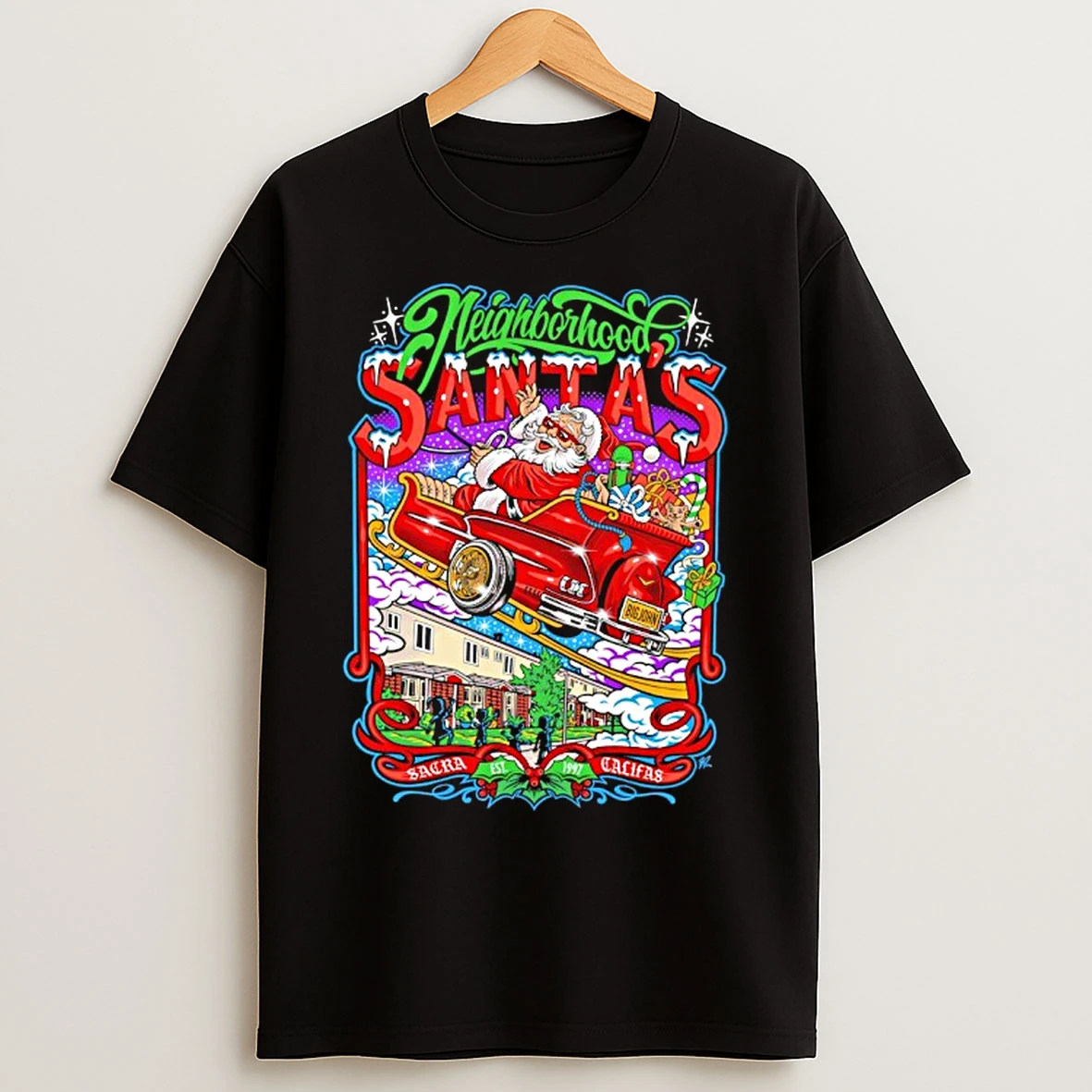 Classic Neighborhood Santas Sacra Califas Est 1997 T Shirts