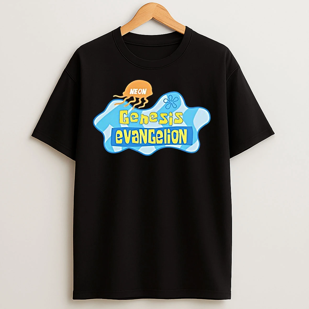 Classic Neon Genesis Evangelion Show Spongebob Squarepants T Shirts