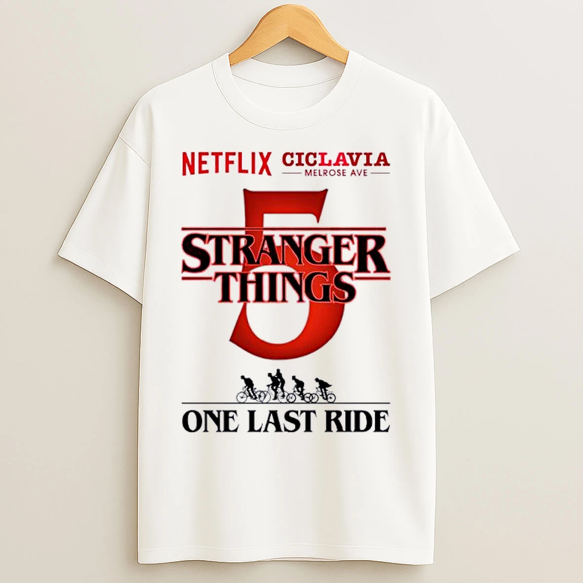 Classic Netflix X Ciclavia Melrose Ave Stranger Things 5 One Last Ride T Shirts