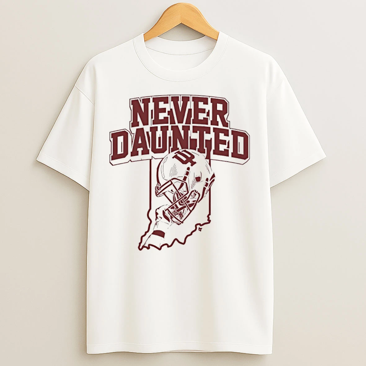 Classic Never Daunted Indiana Hoosiers Football State Helmet T Shirts