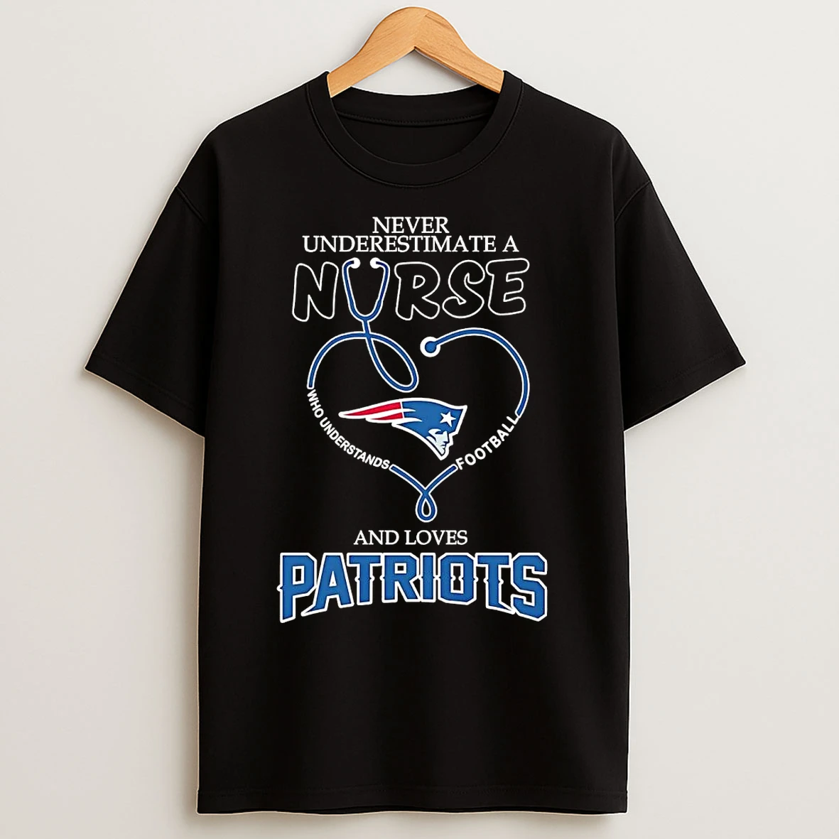 Classic Never Underestimate A Nurse Understands Football And Love Ne Patriots T Shirts