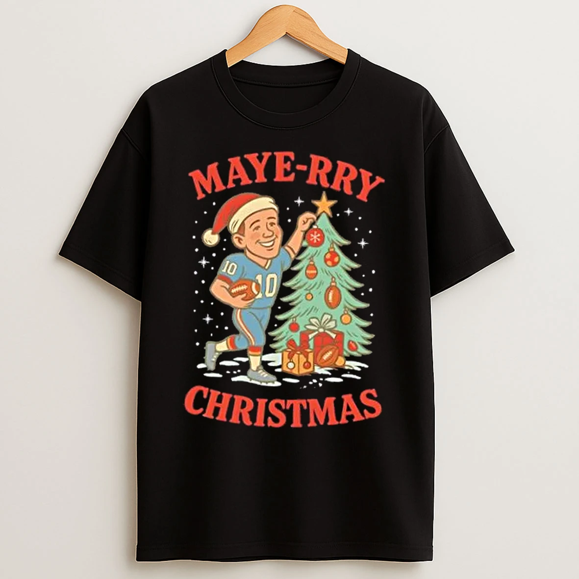 Classic New England Patriots Drake Maye Maye Rry Christmas Tree T Shirts