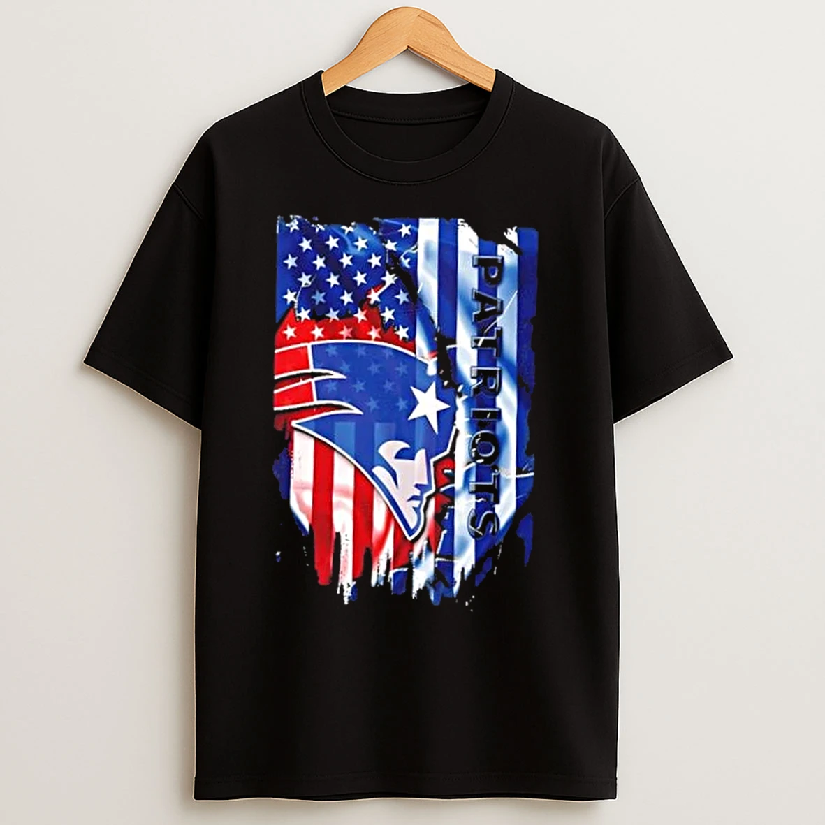 Classic New England Patriots Football X American Flag T Shirts