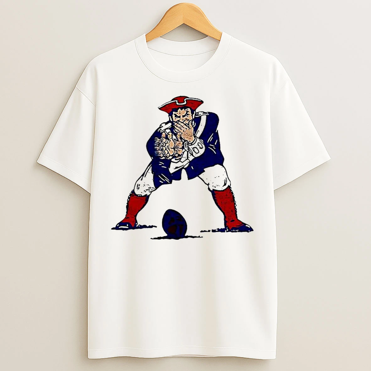 Classic New England Patriots Football Pat Patriot Mascot Vintage T Shirts