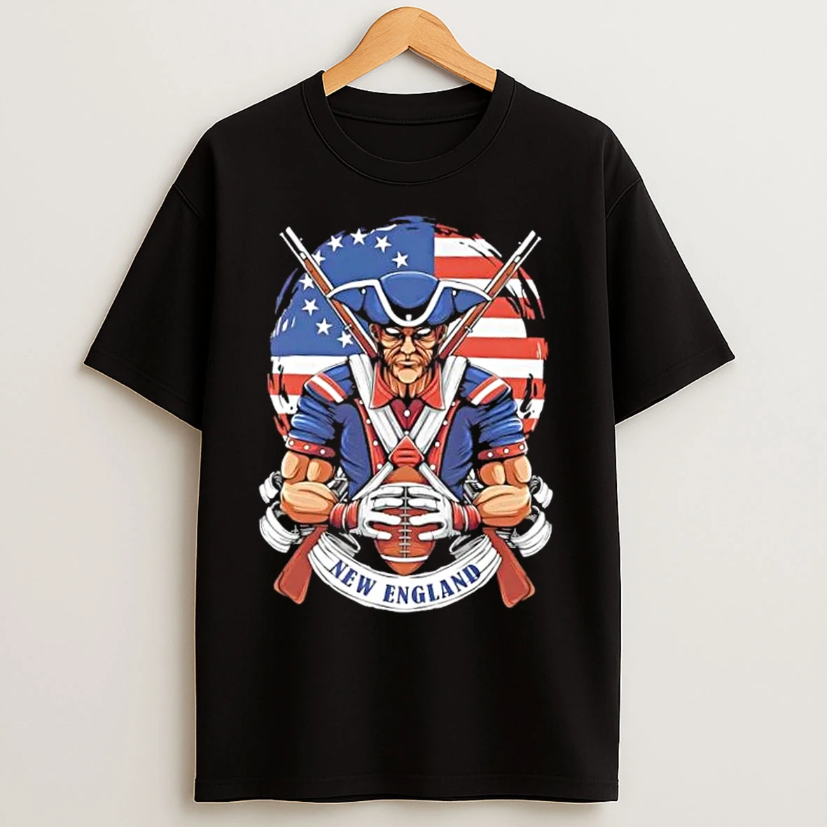 Classic New England Patriots Football Mascot Hug The Ball T Shirts