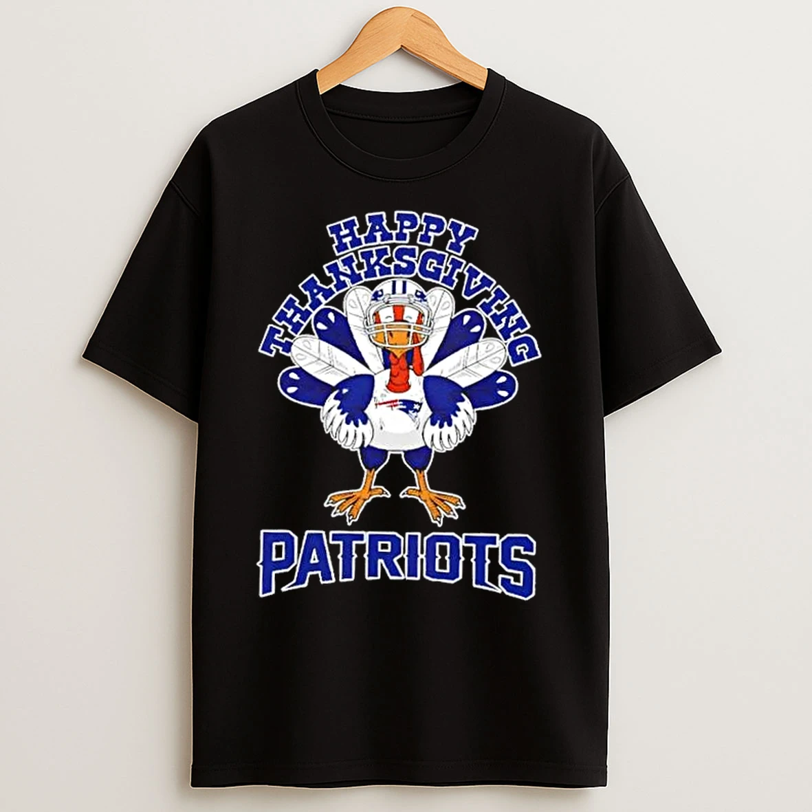 Classic New England Patriots X Turkey Happy Thanksgiving Graphic T Shirts