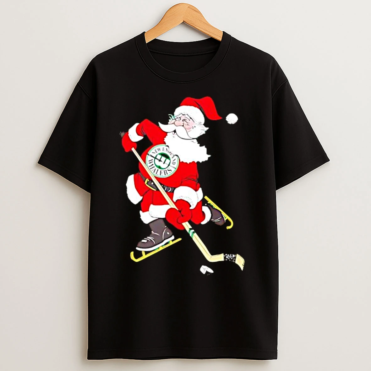Classic New England Whalers Santa Hockey Player T Shirts