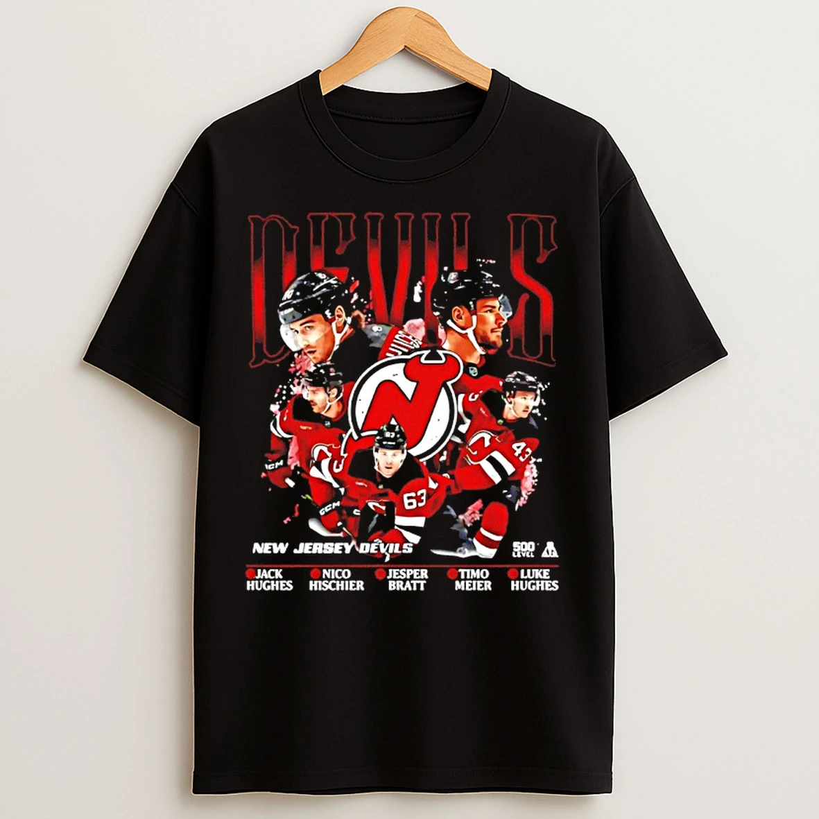 Classic New Jersey Devils 5 Stars Nhl Names T Shirts