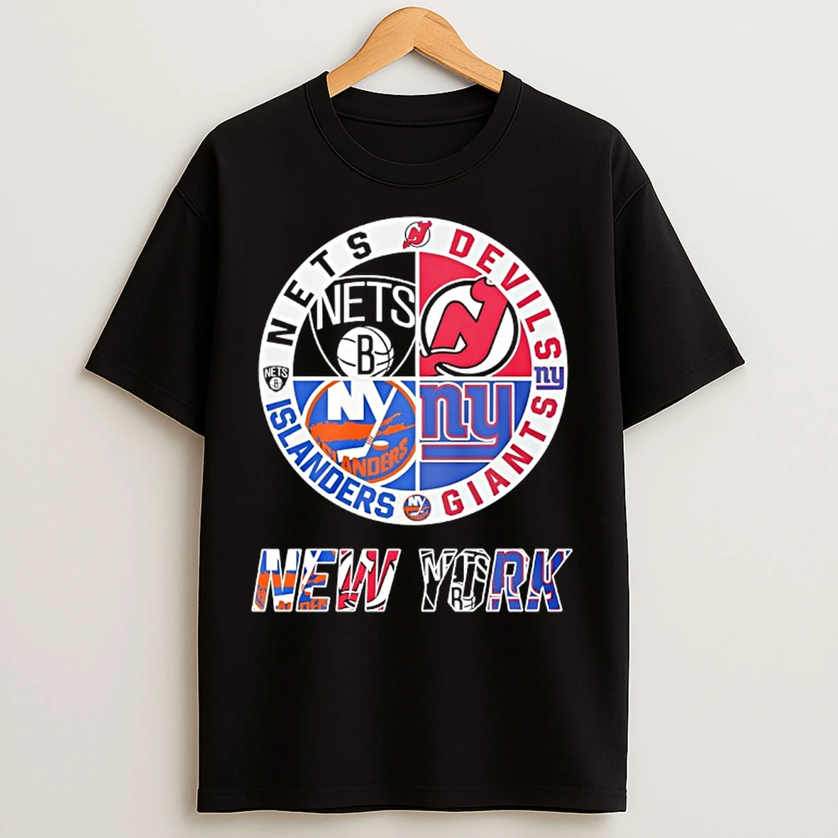 Classic New Jersey Devils Brooklyn Nets New York Islanders New York Islanders Mashup Logo T Shirts