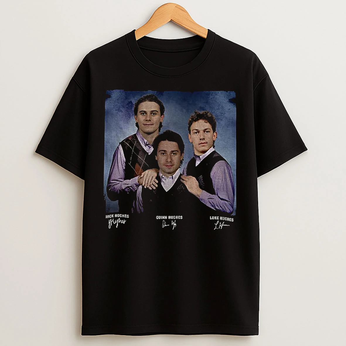 Classic New Jersey Step Brothers Jack Hughes Luke Hughes Quinn Hughes Ice Hockey T Shirts