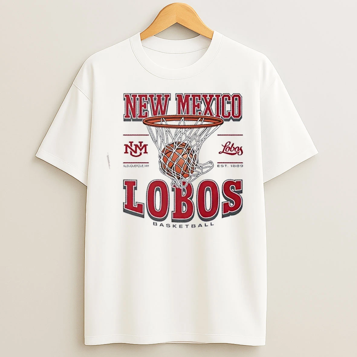 Classic New Mexico Lobos Basketball Game Time Albuquerque Nm Est 1889 T Shirts