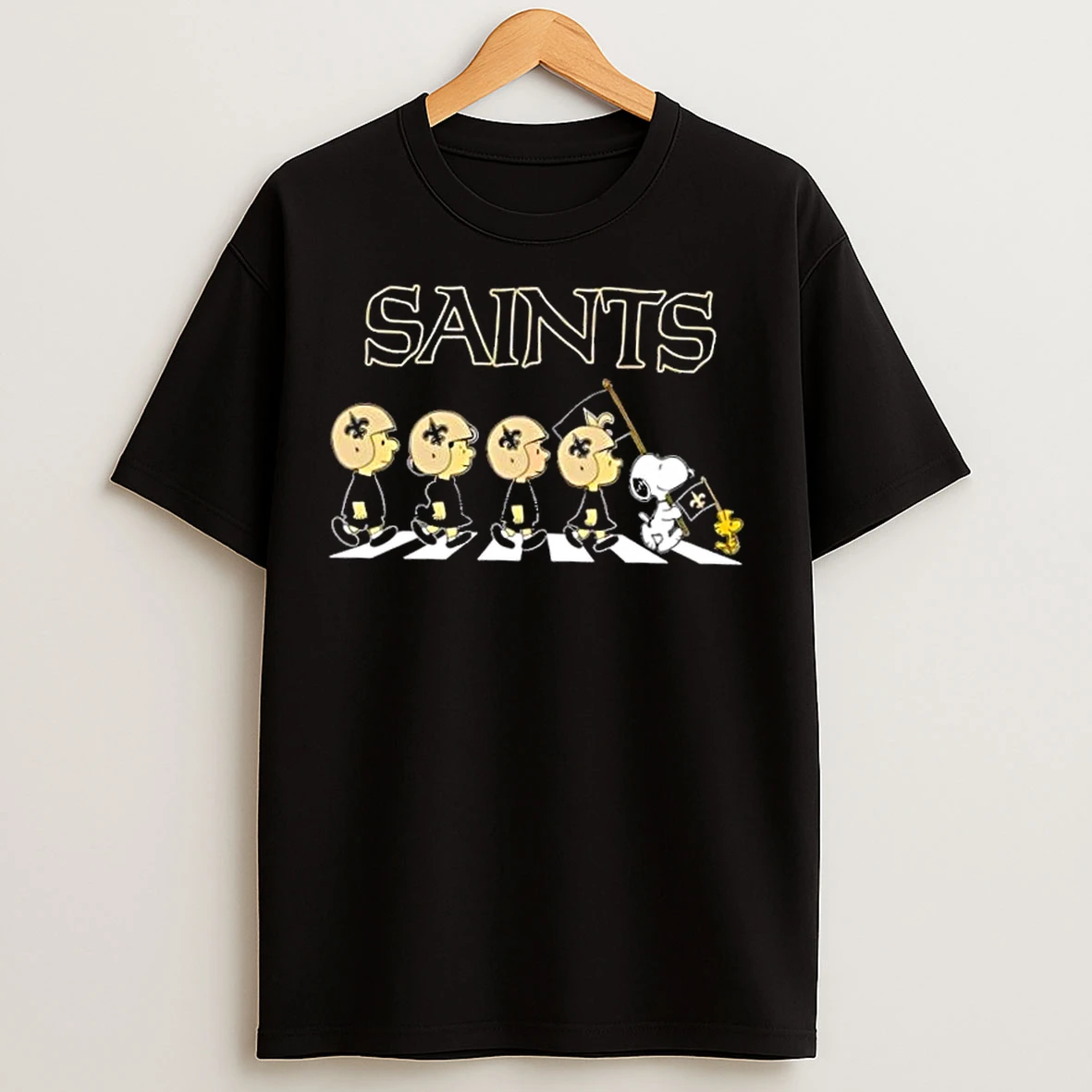 Classic New Orleans Saints X Peanuts Snoopy And Friends Abbey Road T Shirts