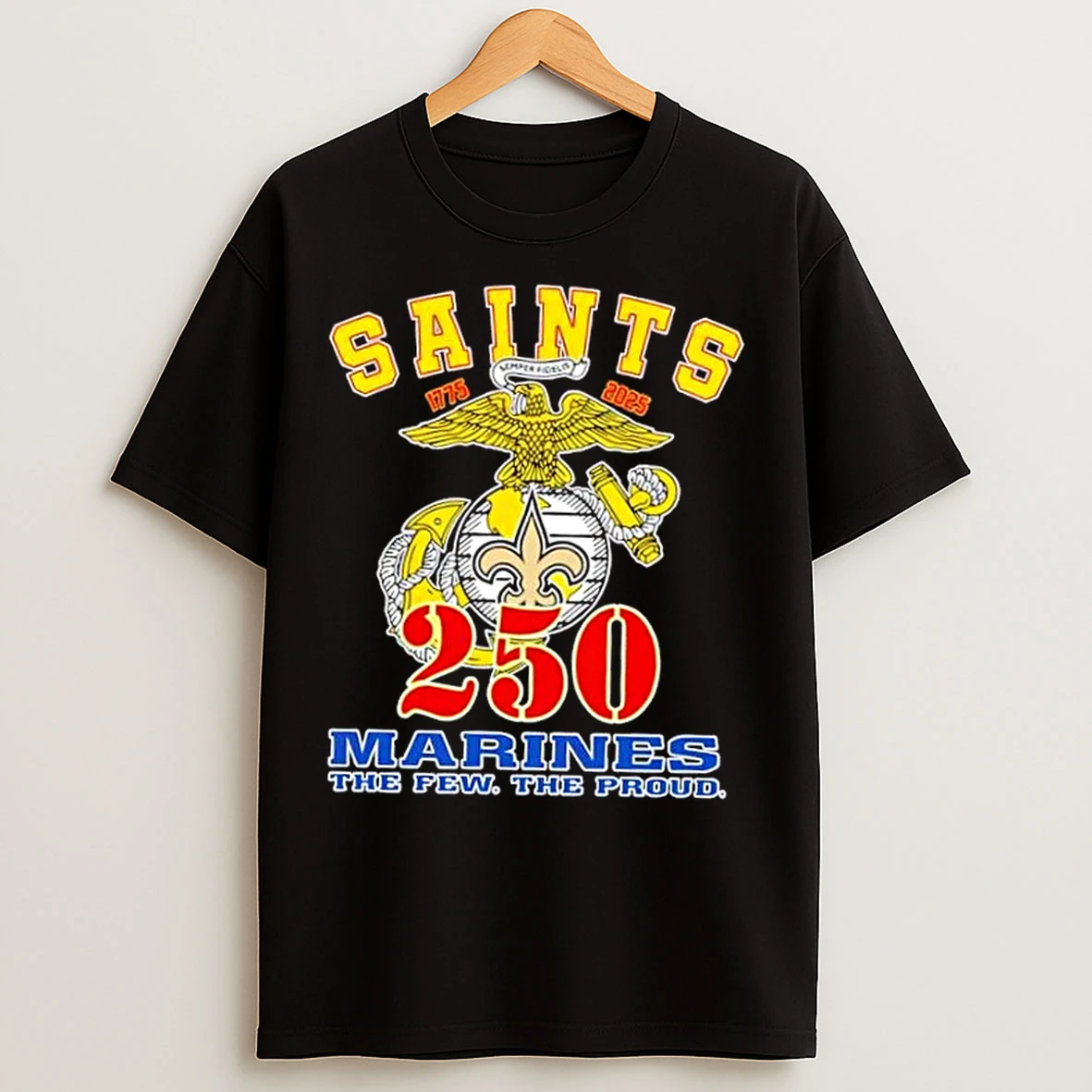 Classic New Orleans Saints X U S M C 250th Birthday Celebration T Shirts