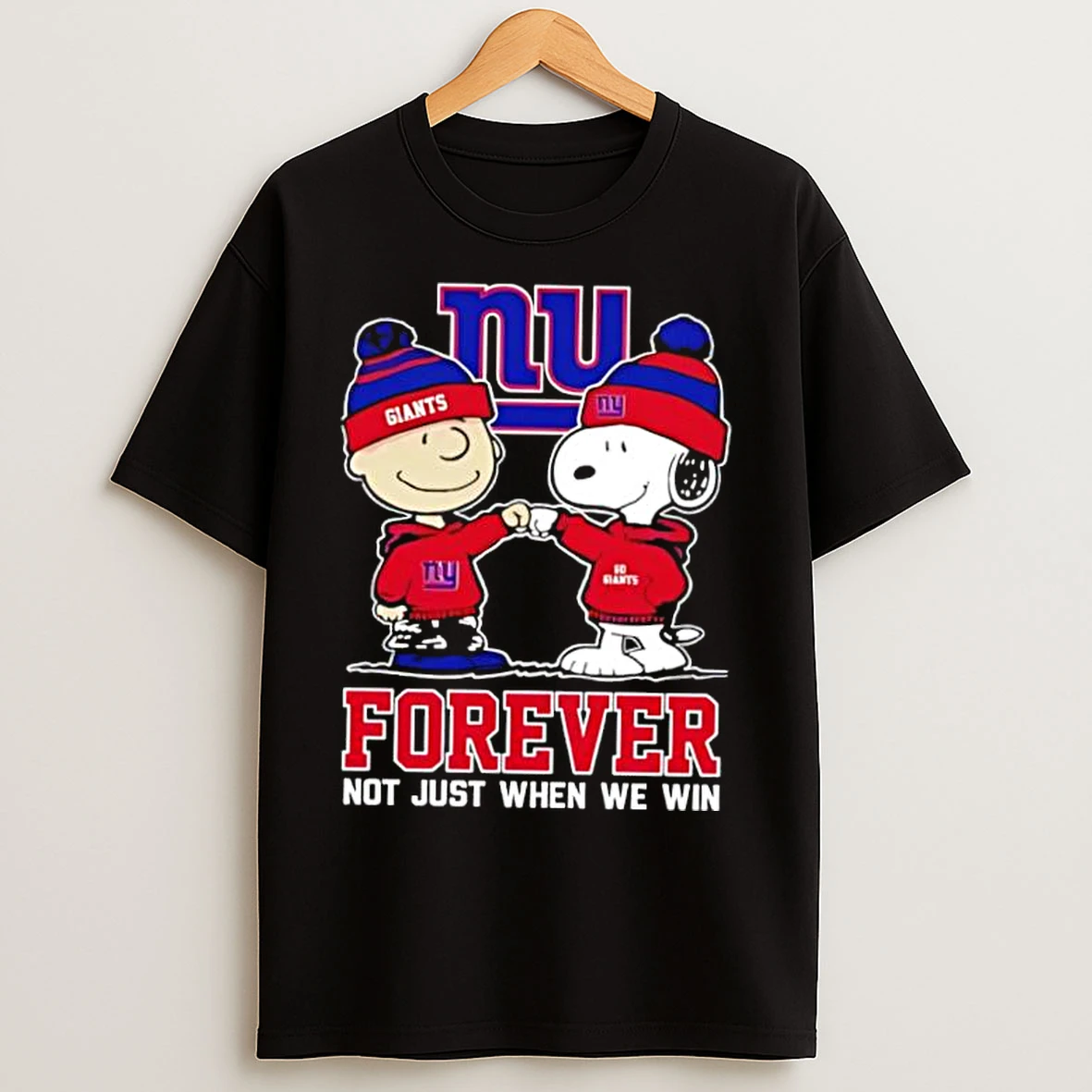 Classic New York Giants Charlie Brown And Snoopy Forever Not Just When We Win T Shirts