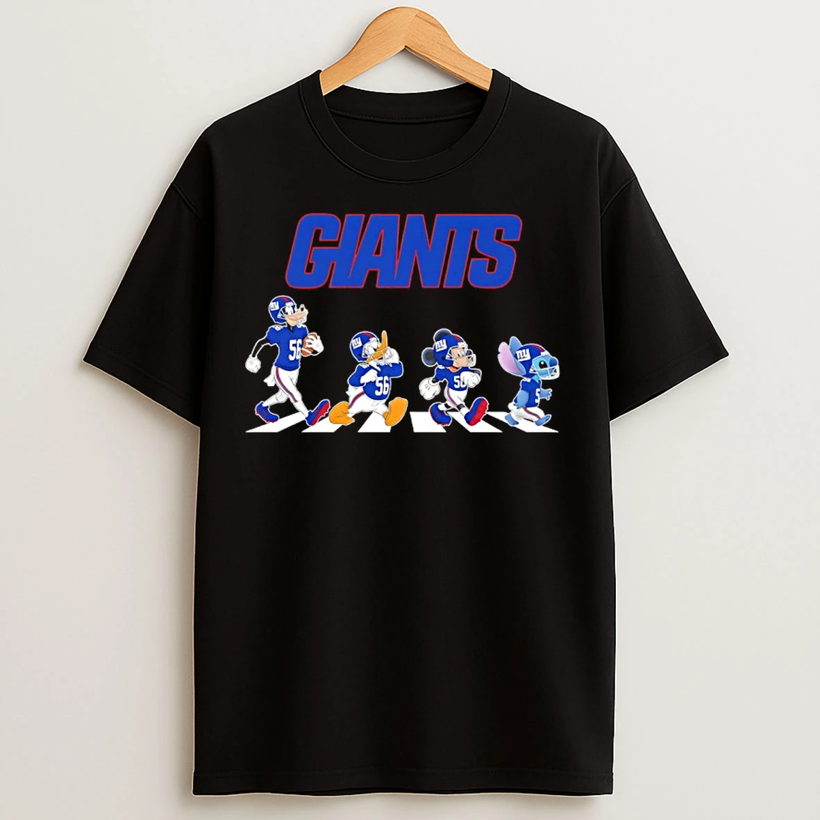 Classic New York Giants X Goofy X Donald Duck X Mickey Mouse X Stitch Abbey Road T Shirts