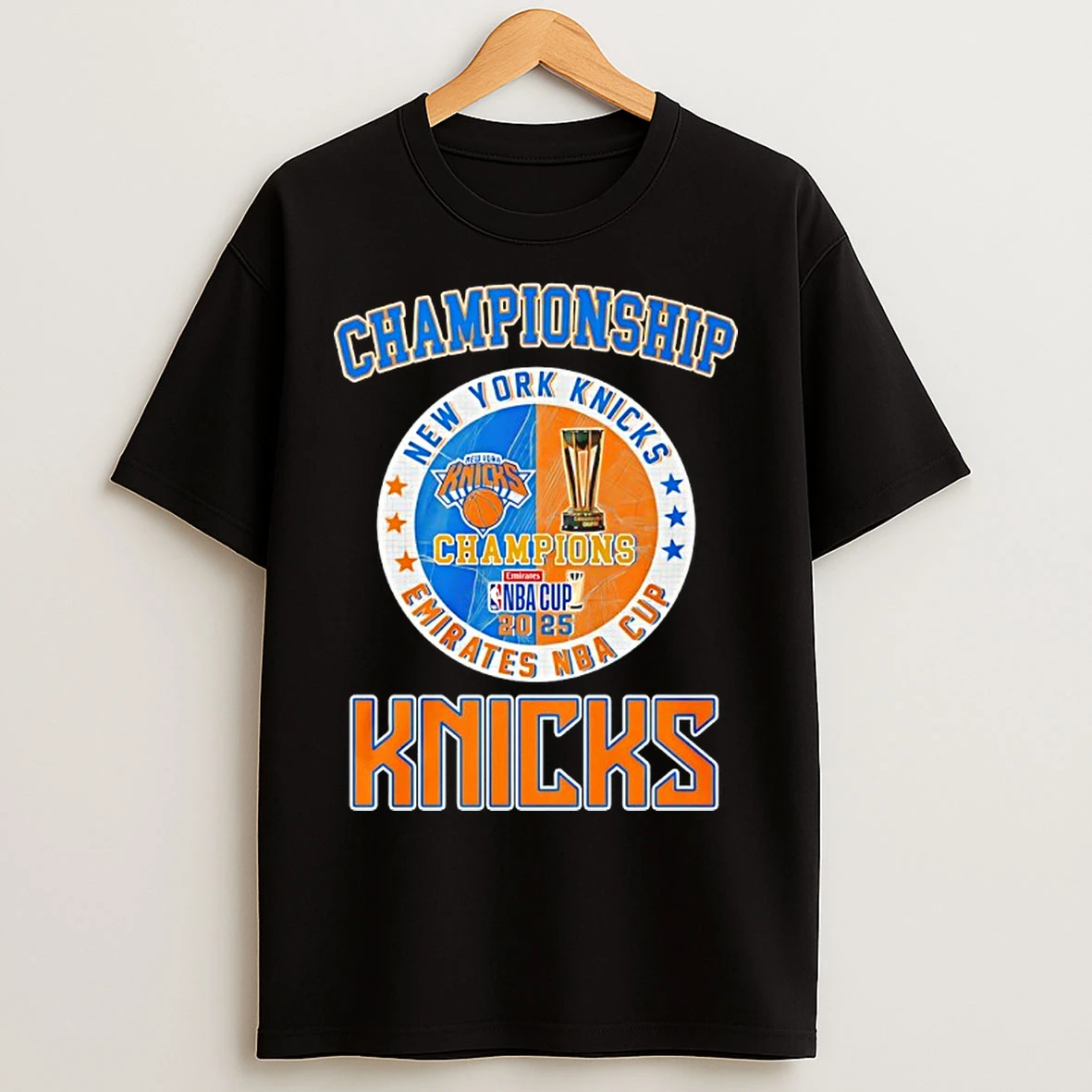 Classic New York Knicks 2025 Emirates Nba Champions Logo T Shirts