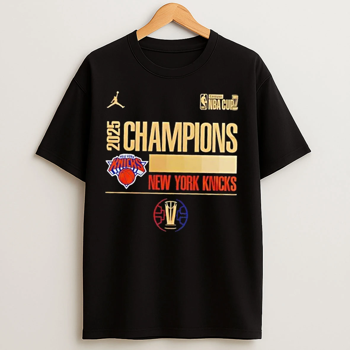 Classic New York Knicks 2025 Nba Cup Champions Locker Room Logo T Shirts