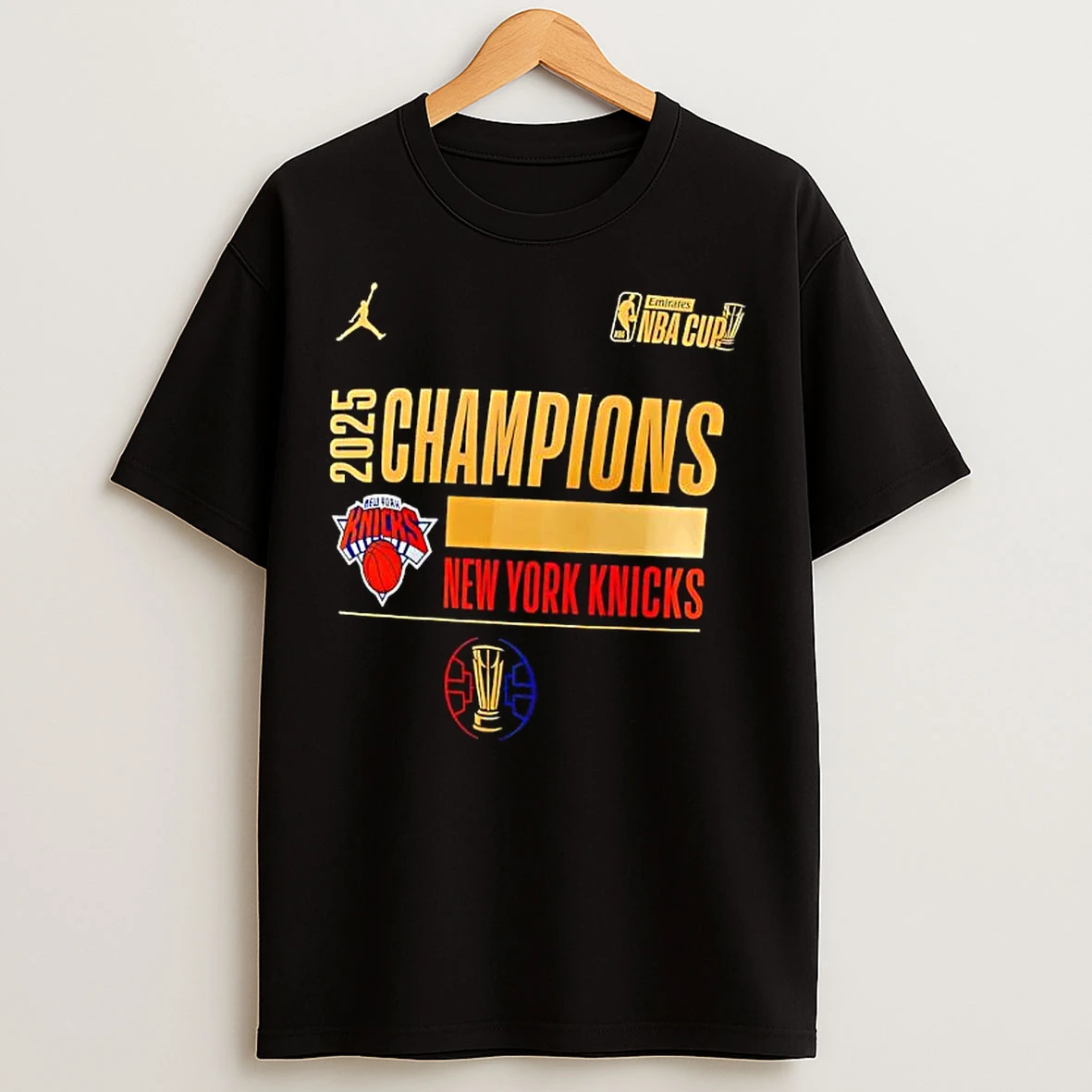 Classic New York Knicks 2025 Nba Cup Champions Locker Room T Shirts