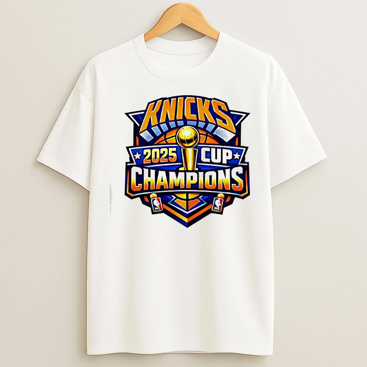 Classic New York Knicks 2025 Nba Cup Champions Logo T Shirts