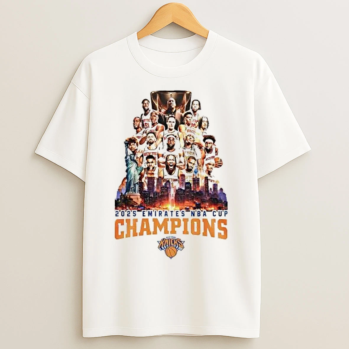 Classic New York Knicks 2025 Nba Emirates Cup Champions T Shirts