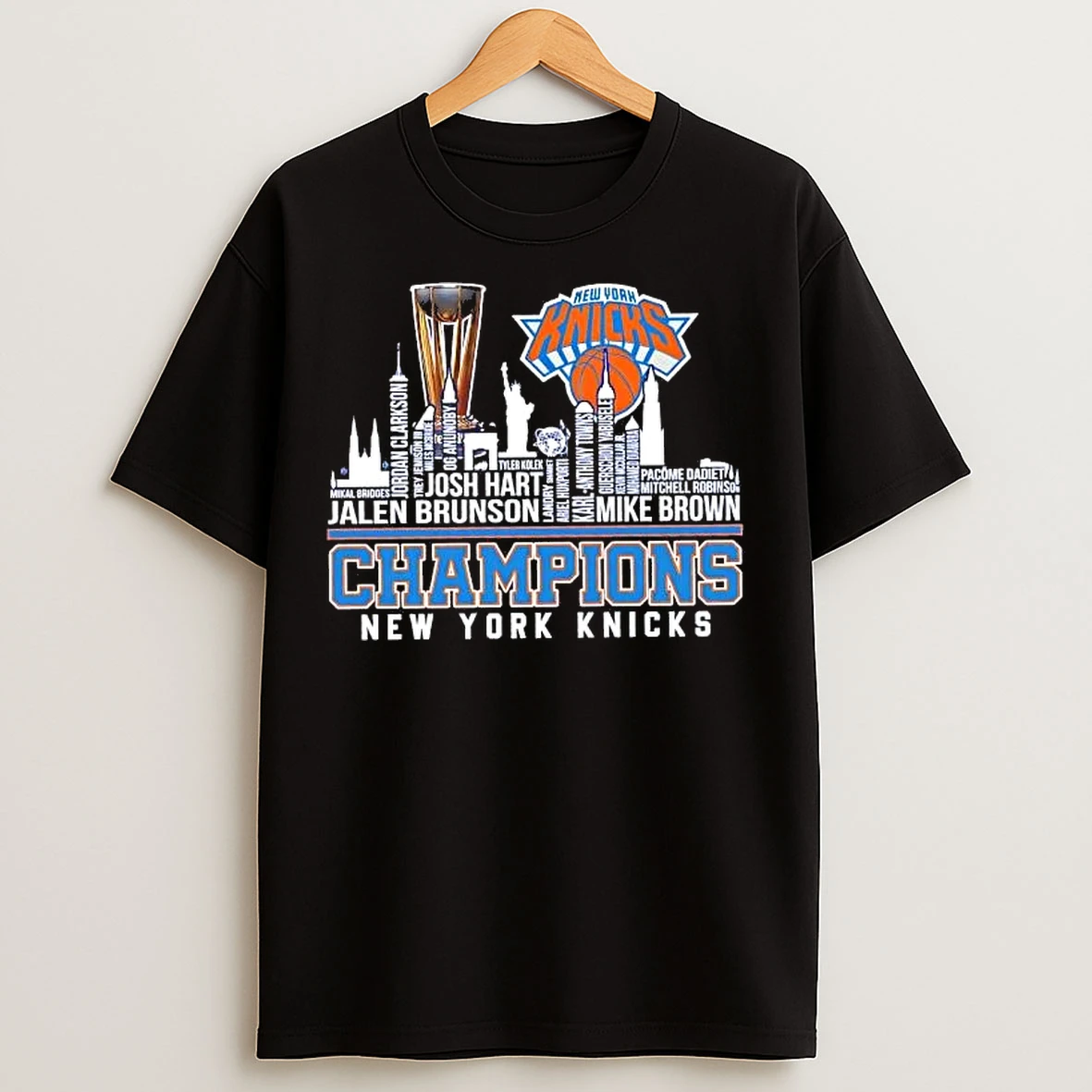 Classic New York Knicks Champions City Names 2025 Nba Cup T Shirts