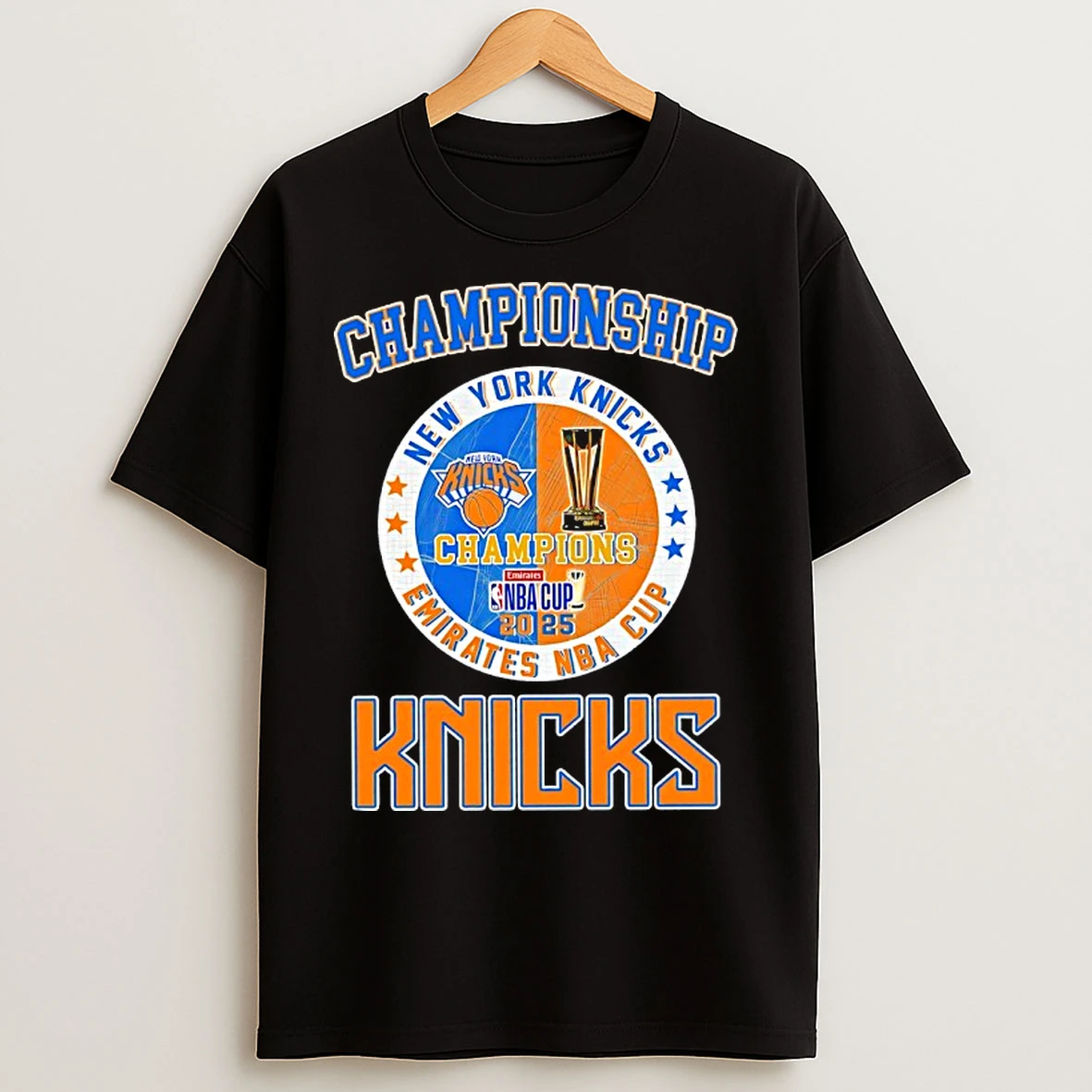 Classic New York Knicks Emirates Nba Cup Champions 2025 T Shirts