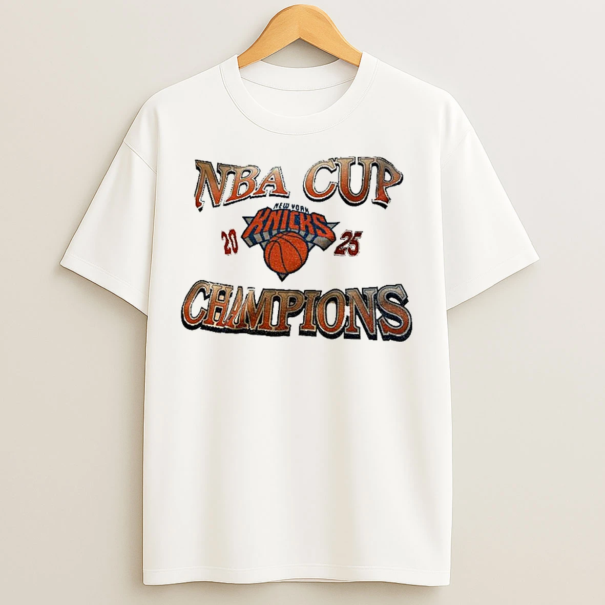 Classic New York Knicks Nba Cup Champions 2025 Basketball Logo T Shirts