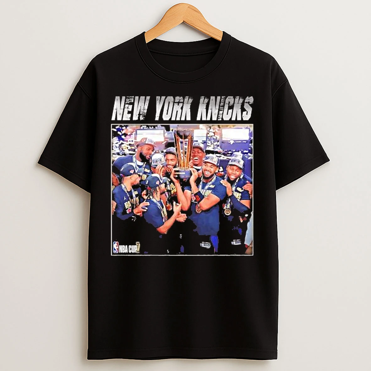 Classic New York Knicks Nba Cup Champions Team Celebration T Shirts