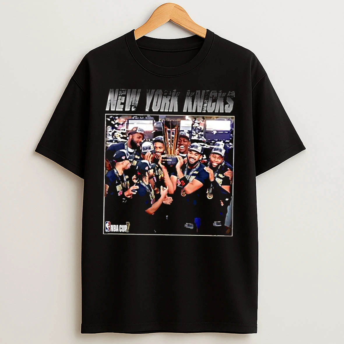 Classic New York Knicks Nba Cup Champions Picture T Shirts