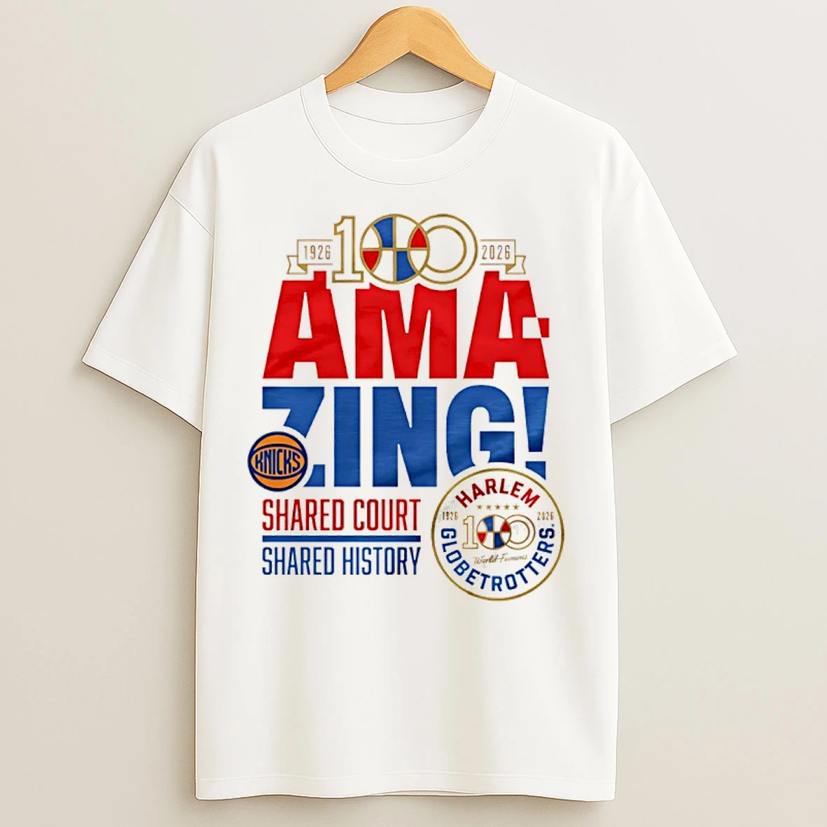 Classic New York Knicks X Harlem Globetrotters Amazing 100 Year 1926 2026 Copy T Shirts