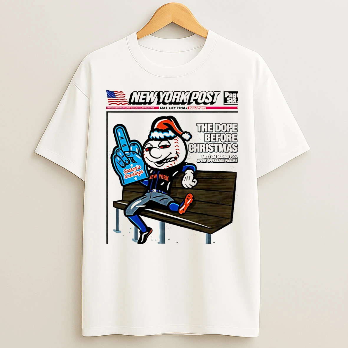 Classic New York Mets Mr Met Ny Post The Dope Before Christmas Christmas T Shirts