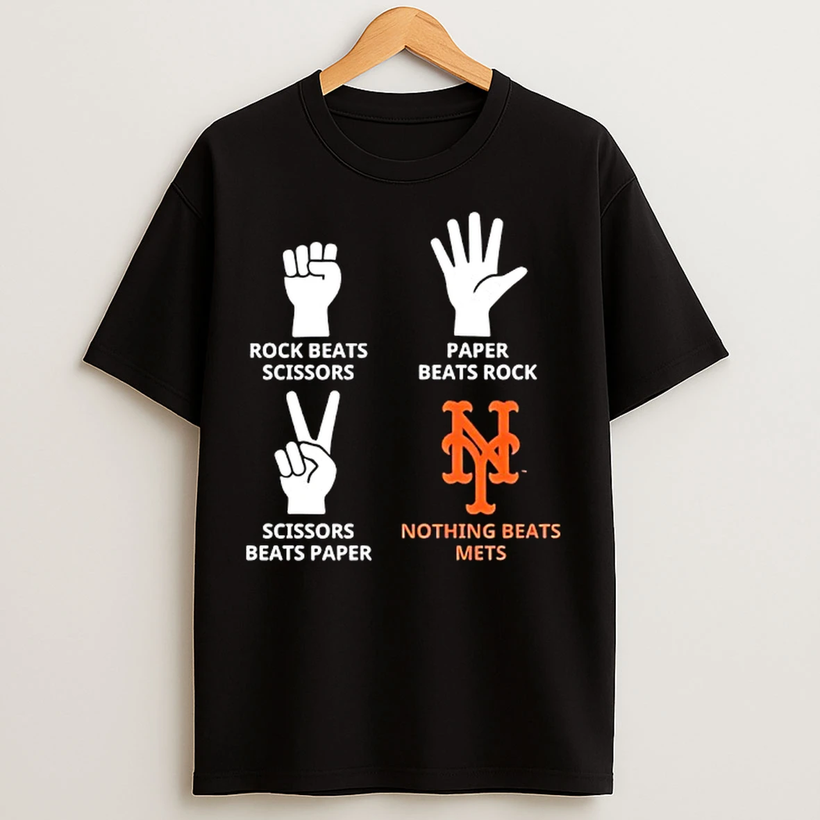 Classic New York Mets Nothing Beats Rock Beats Scissors Paper Beats Rock Scissors Beats Paper T Shirts