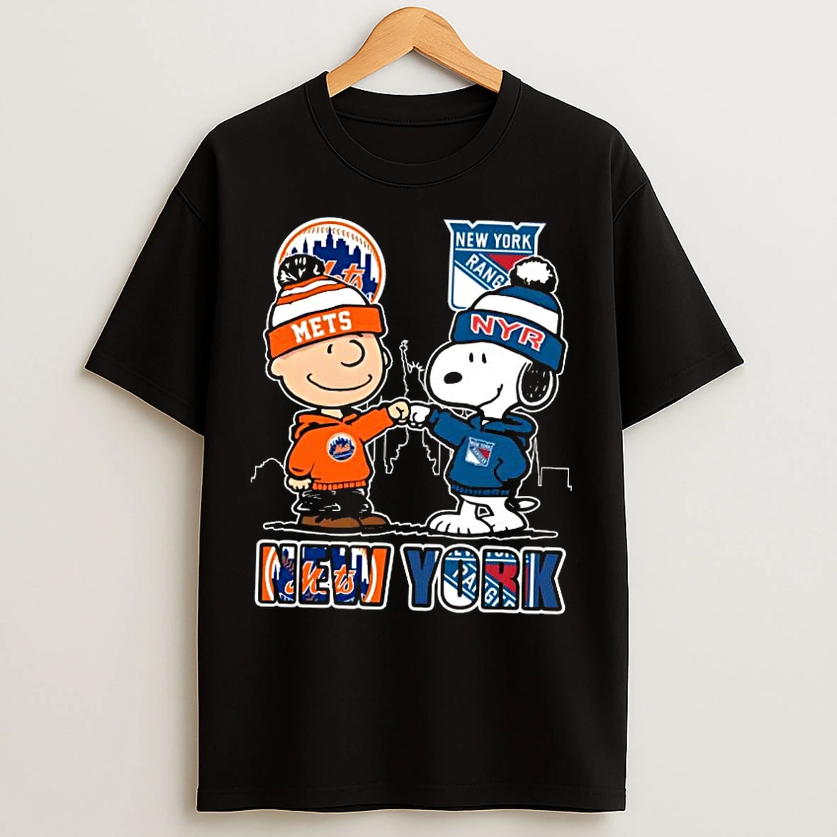 Classic New York Mets X New York Rangers Snoopy T Shirts
