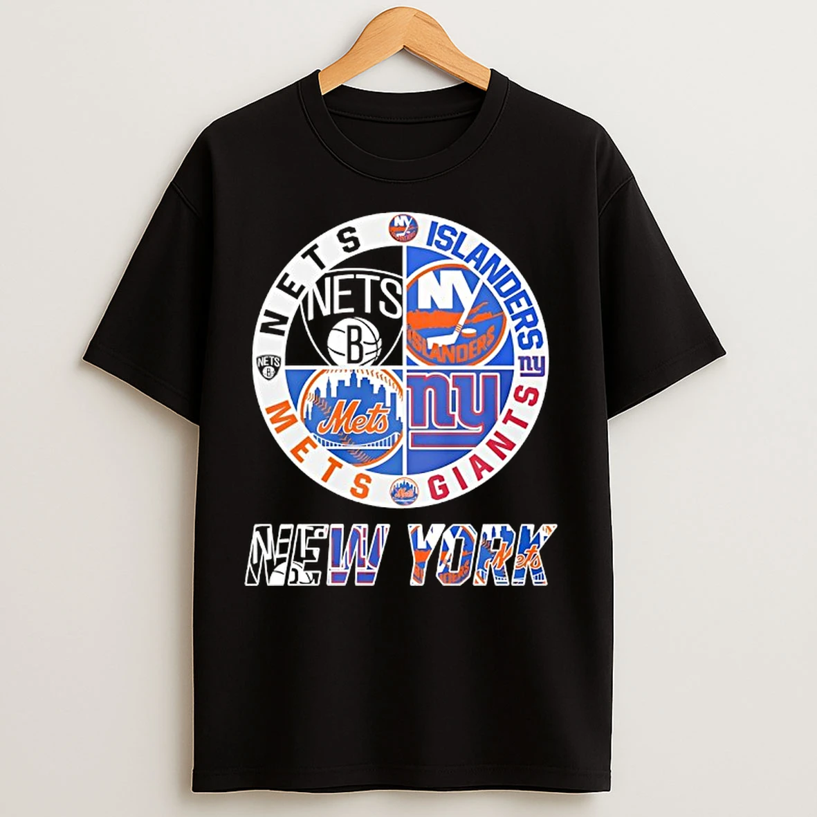 Classic New York Nets New York Islanders New York Mets New York Giants Mashup Logo T Shirts