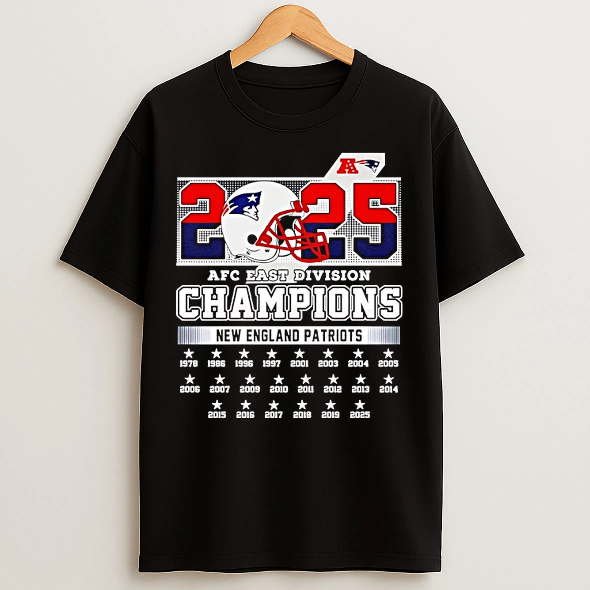 Classic New York Patriots Football Helmet Afc East Division Champions 2025 T Shirts