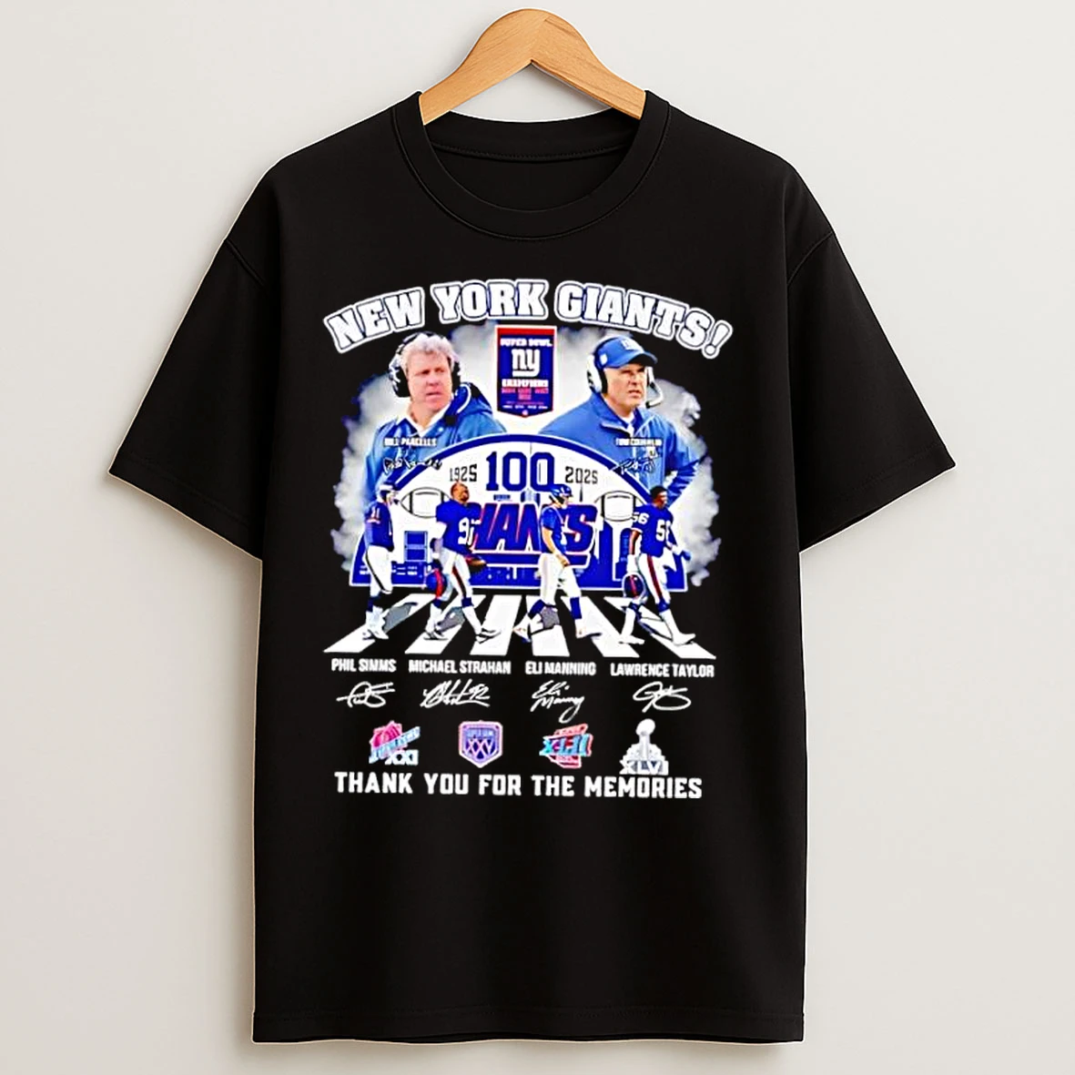 Classic New York Giants 100th Thank You For The Memories Vintage T Shirts