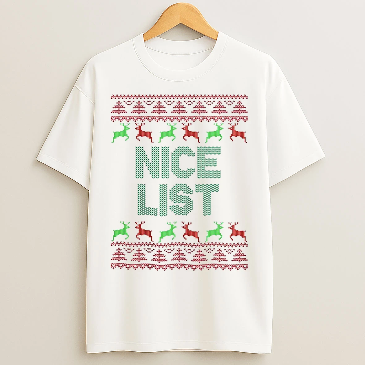 Classic Nice List 2025 Ugly Christmas T Shirts