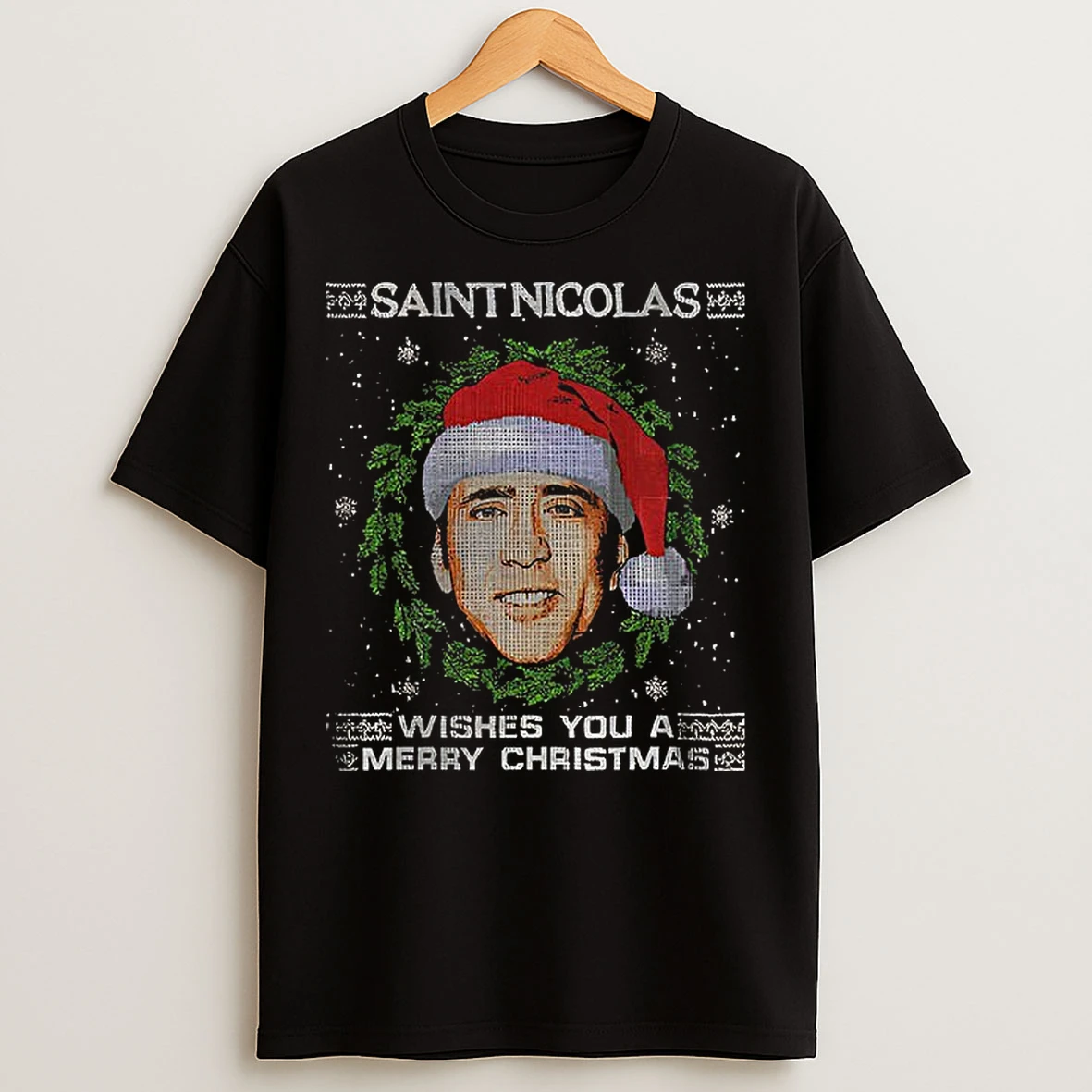 Classic Nicolas Cage St Nicolas Christmas Wishes You A Merry Christmas T Shirts