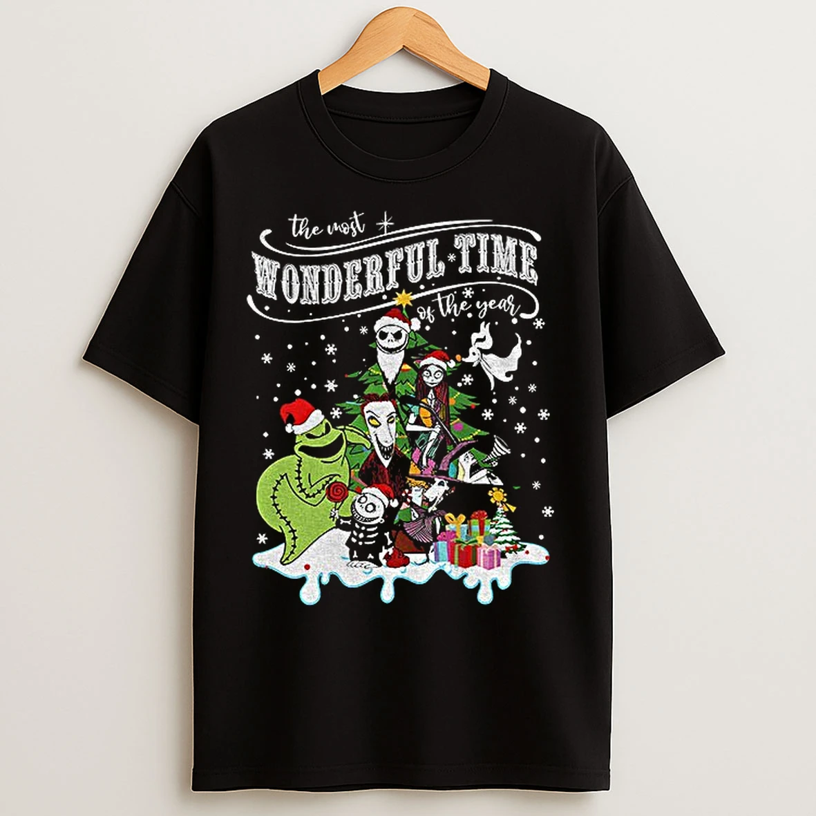Classic Nightmare Before Santa Hat The Most Wonderful Time Of The Year Merry Christmas T Shirts