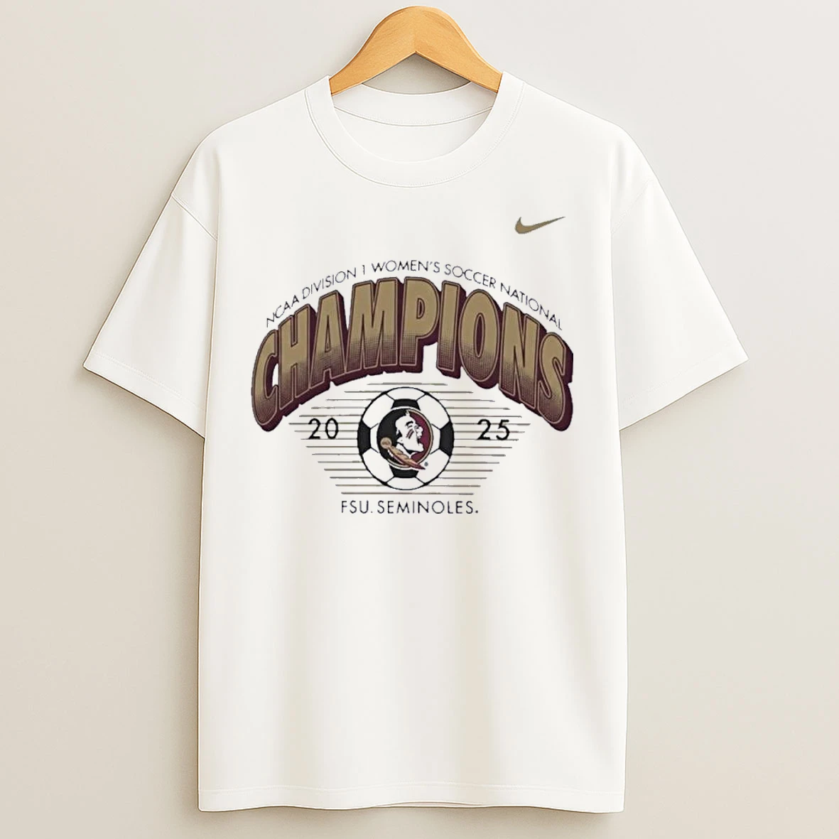 Classic Nike X Florida State Seminoles 2025 Ncaa Di Womens Soccer National Champions T Shirts